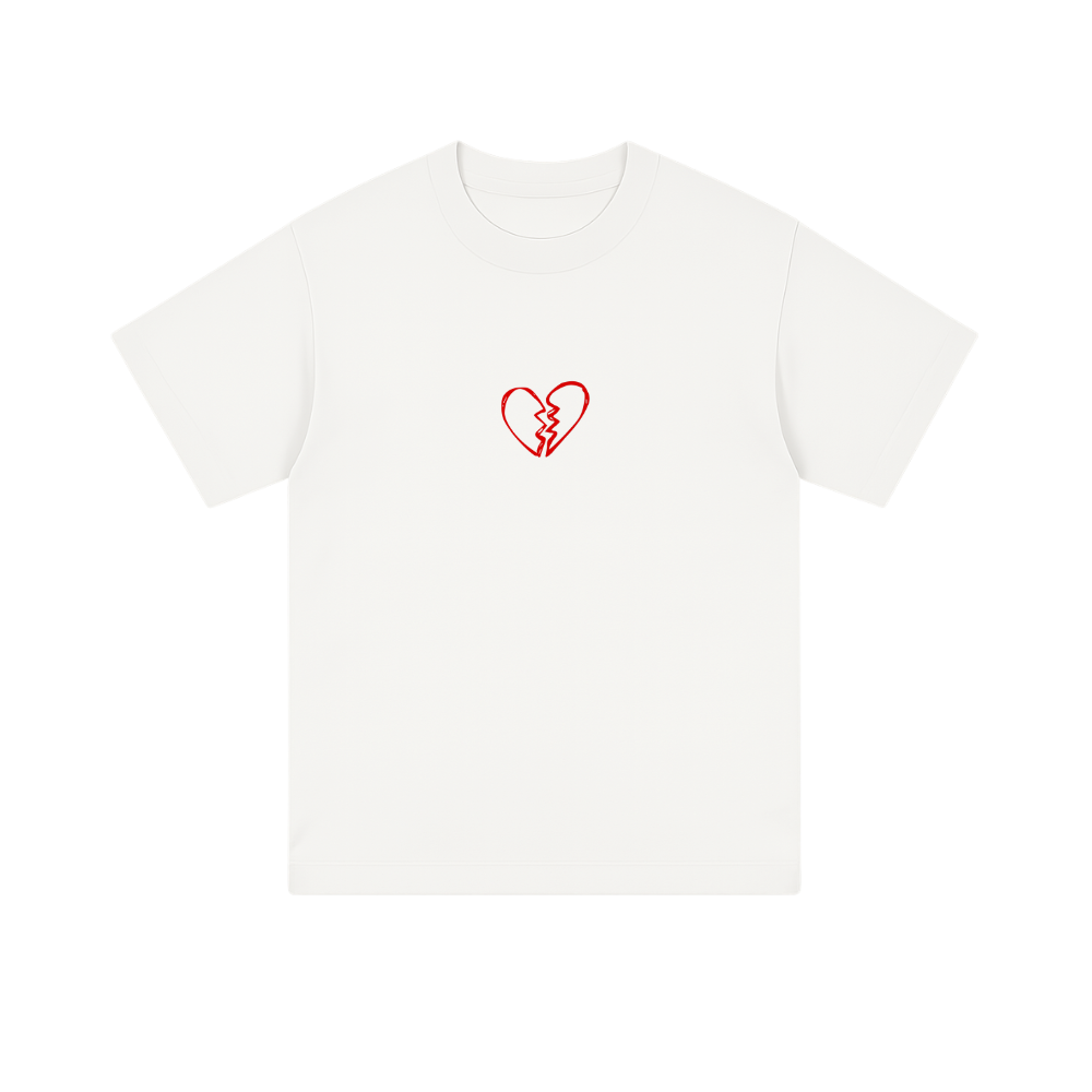 T-SHIRT DTB BIANCA - ROSSO GLITTER