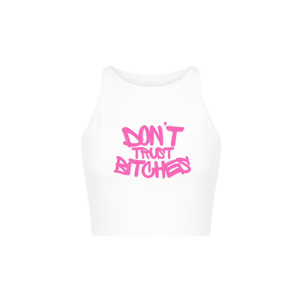 CROP TOP DTB BIANCO - ROSA GLITTER