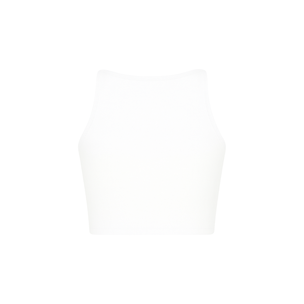 CROP TOP DTB BIANCO - ROSSA GLITTER